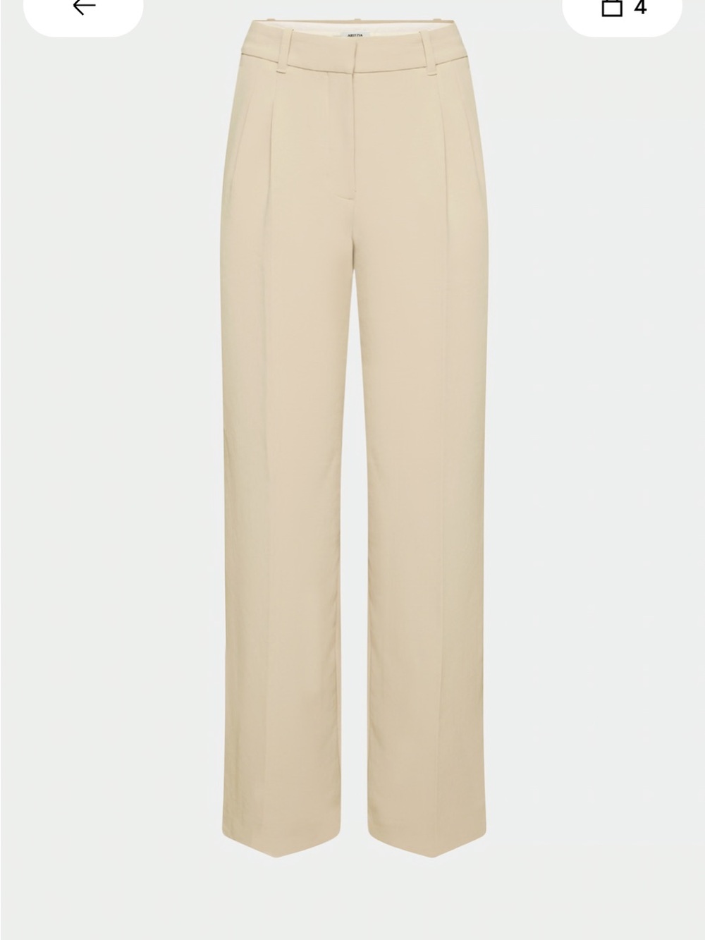 Aritzia The Effortless Pant Trousers Marcona Beige Crepette Size 8